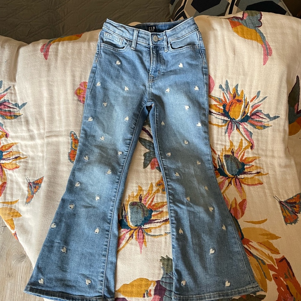 GAP bundle: 70s flair jeans and glitter long- sleeve T